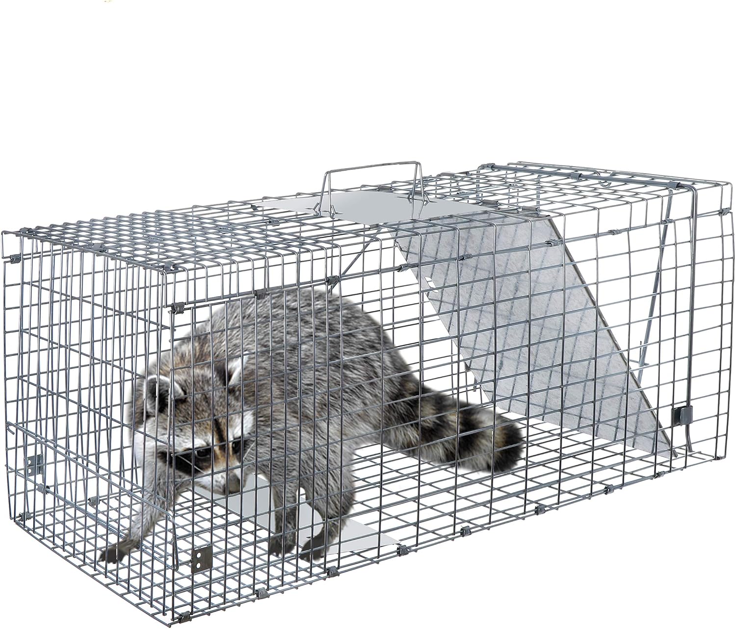 ANT MARCH 32'' Live Animal Cage Trap with Gloves Steel Humane Release