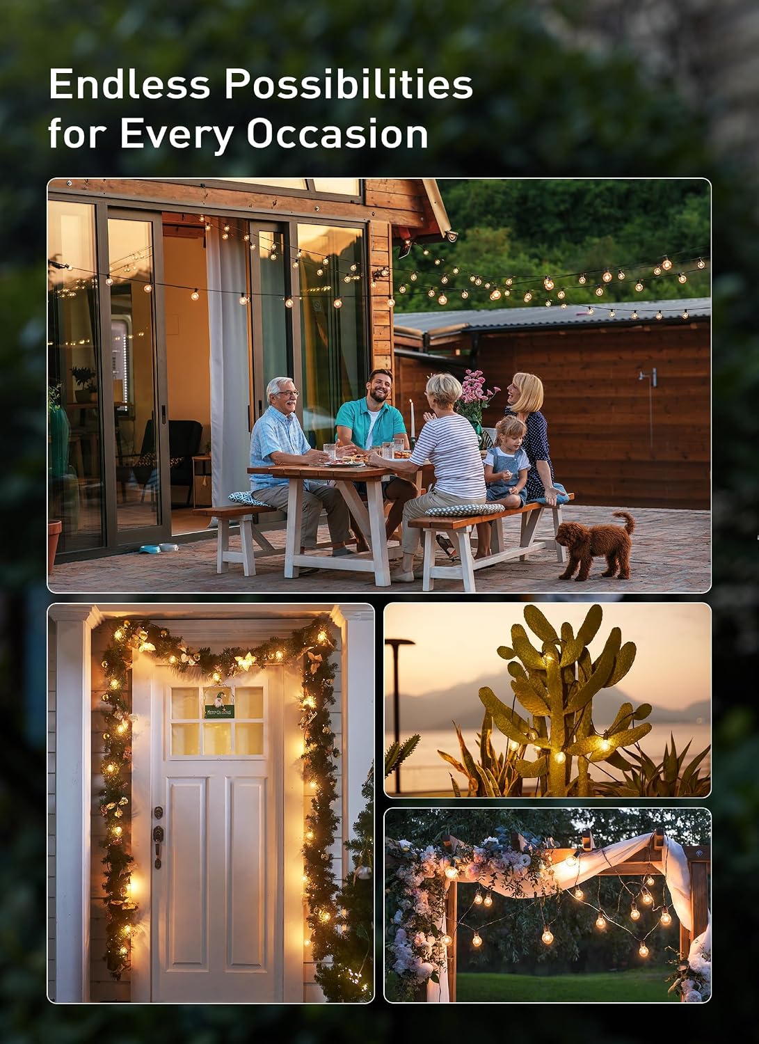 Brightown 25 Pack G40 LED Replacement Bulbs, E12 Base, 2200K, Warm White | Shatterproof Plastic LED Light Bulb, Waterproof, Dimmable, 1.5" Edison Light Bulbs for Indoor Outdoor Patio Backyard Decor