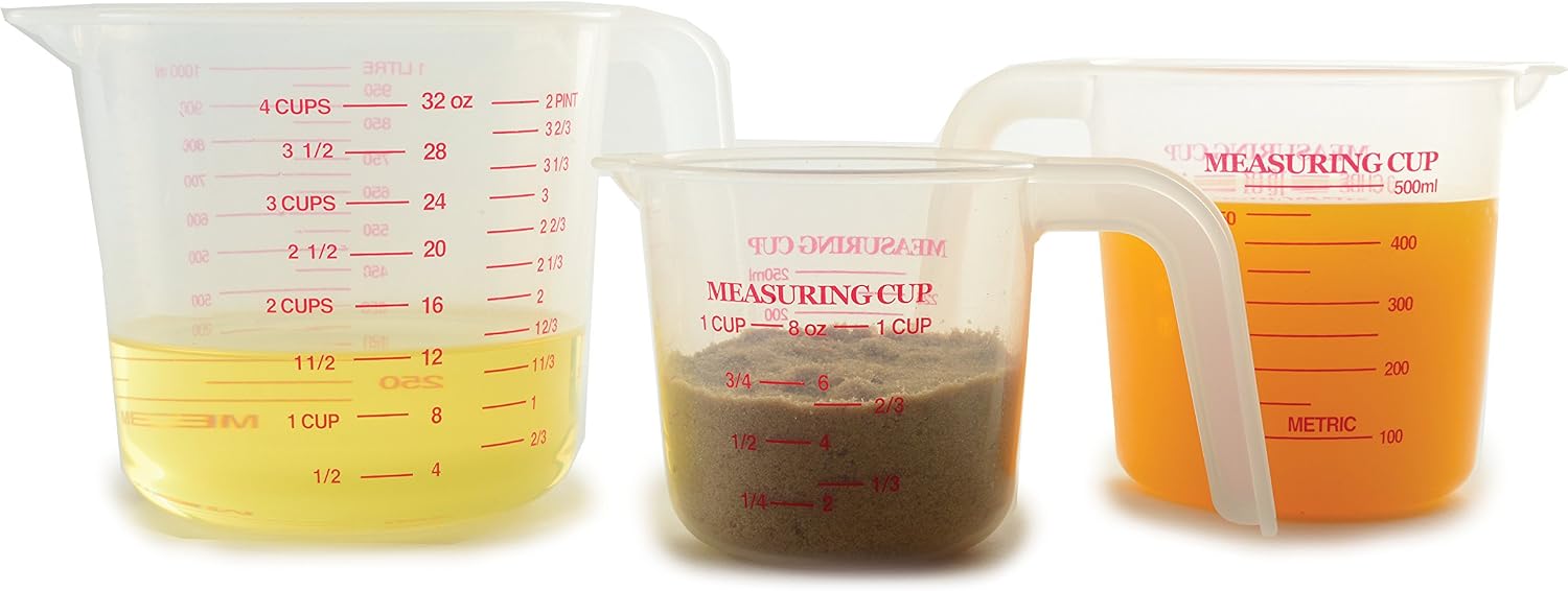 Norpro 4-Cup Capacity Plastic Measuring Cup, Multicolor