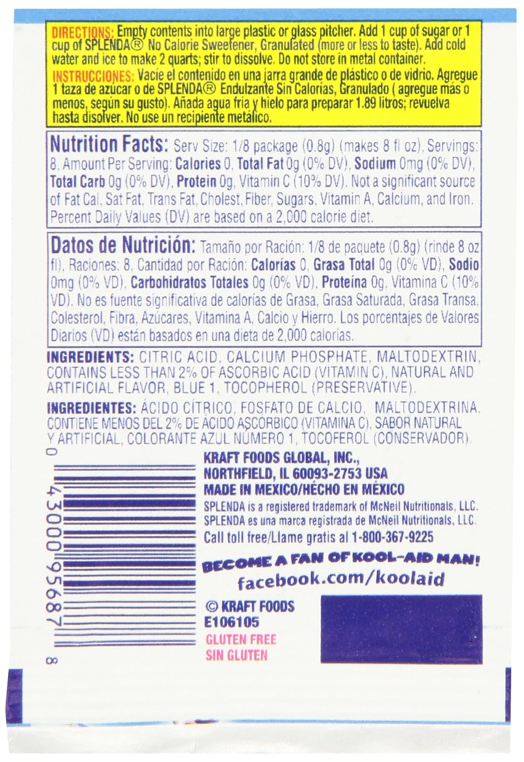 Kool-Aid Tropical Punch Flavored Unsweetened Caffeine Free Powdered Drink Mix (96 Packets)