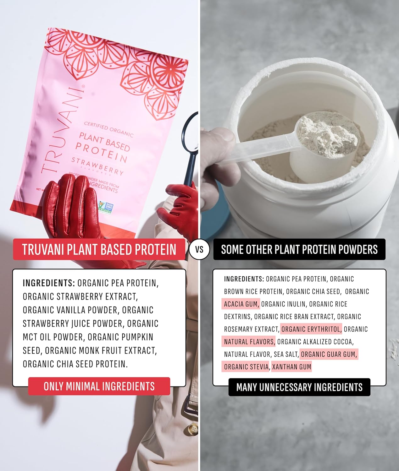 Truvani Organic Plant Based Protein Powder | Chocolate Peanut Butter