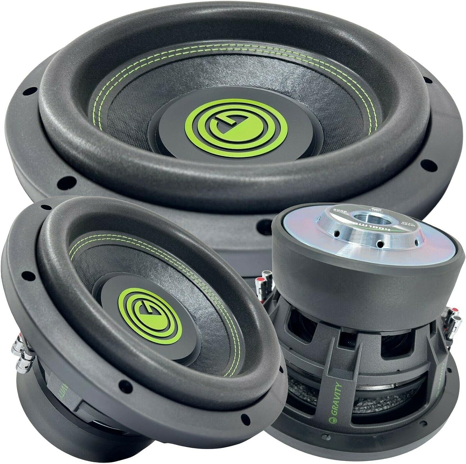 Gravity Car Vehicle Subwoofer Audio Speaker - 15 Inch Competition Grade Pressed Paper Cone, 2 Ohm DVC, Advanced Air Flow