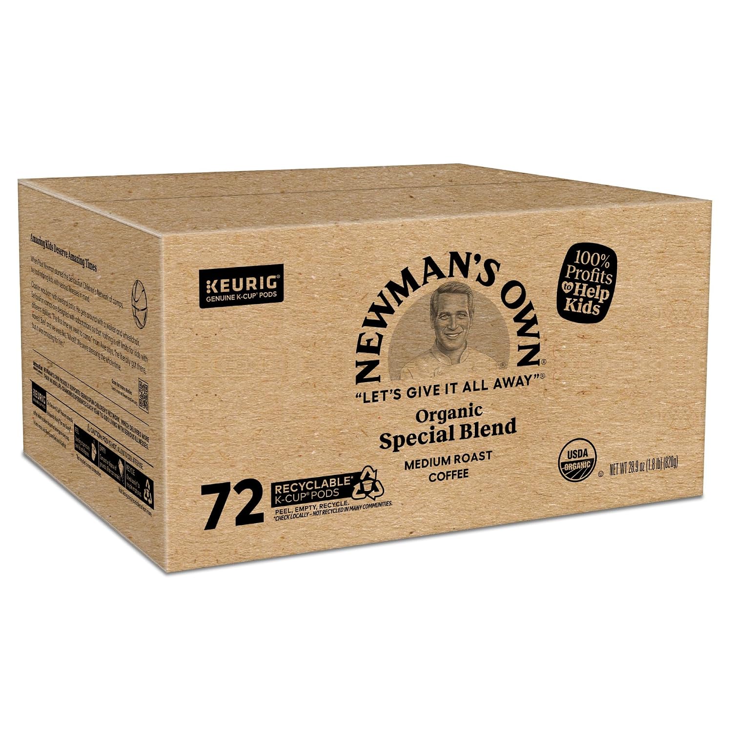 Newman's Own Organics Special Blend Keurig Single-Serve K-Cup Pods, Medium Roast Coffee, 96 Count