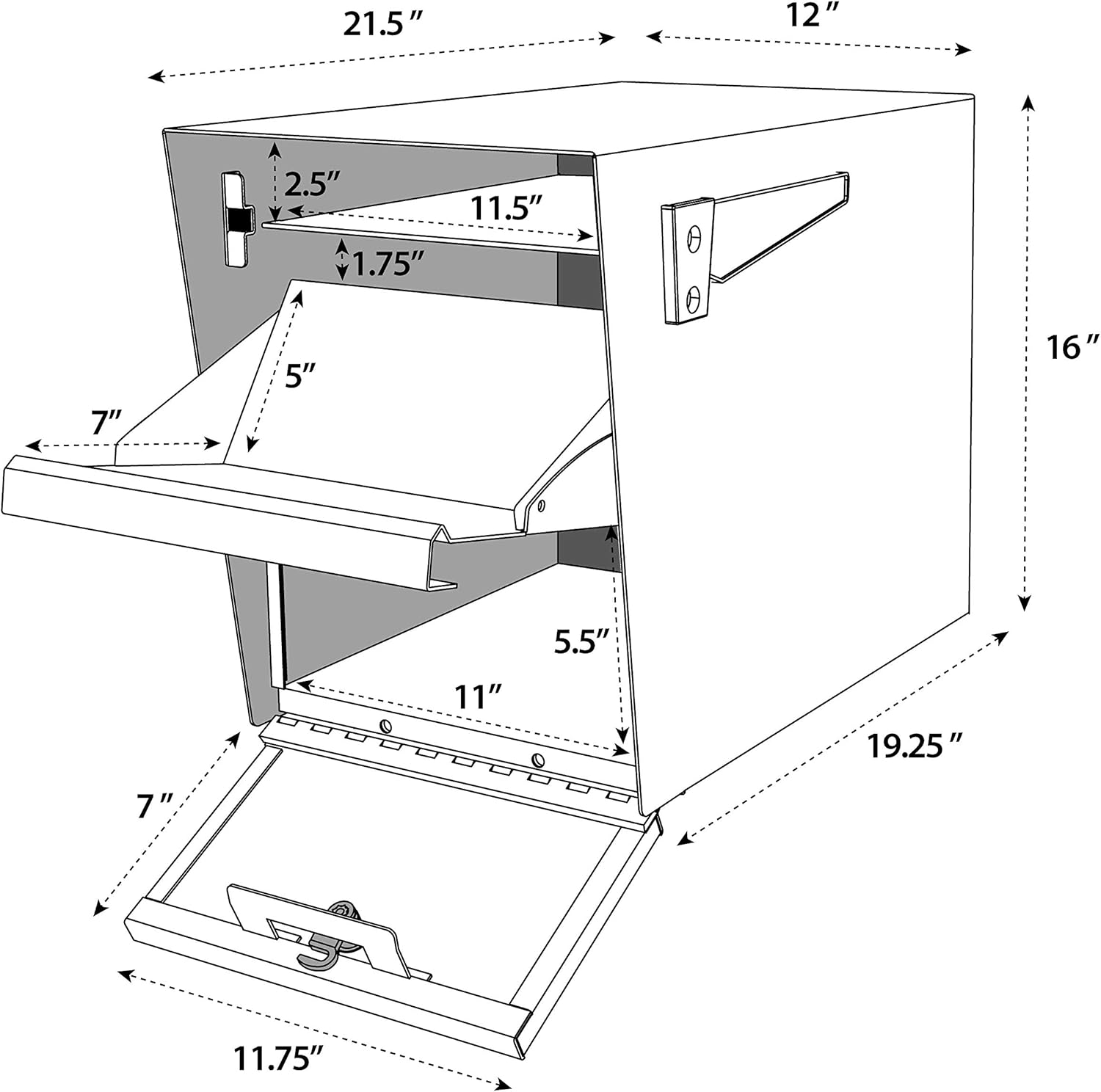 Mail Boss Package Master Locking Post Mount Package Mailbox, USPS Approved | Patented anti-pry lock, oversized package door