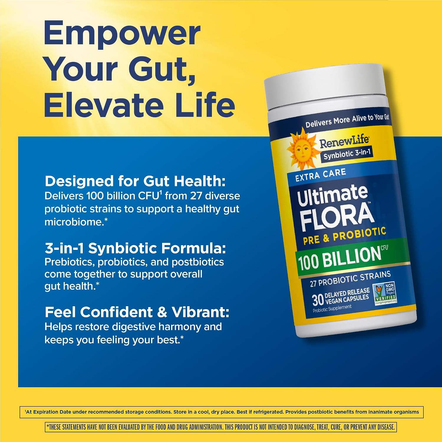 Renew Life Ultimate Flora Probiotic 80 Billion CFU | 31 Strains