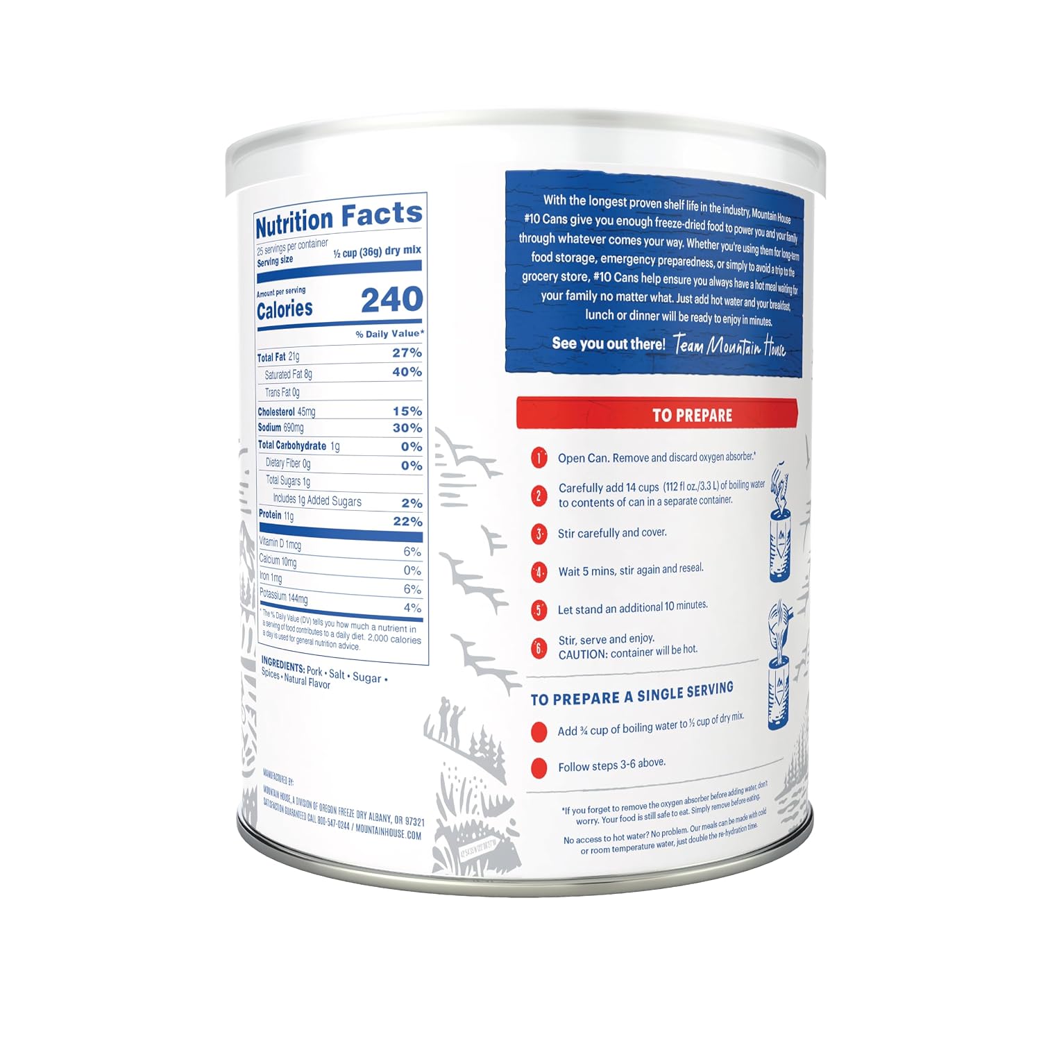 Mountain House Diced Beef | Freeze Dried Survival & Emergency Food | #10 Can | Gluten-Free, 30122