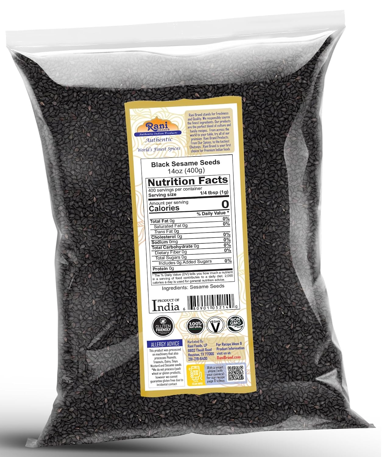 Rani Sesame Seeds Whole Brown, Raw (Till) 28oz (800gm) ~ All Natural | Gluten Friendly | NON-GMO | Vegan | Indian Origin