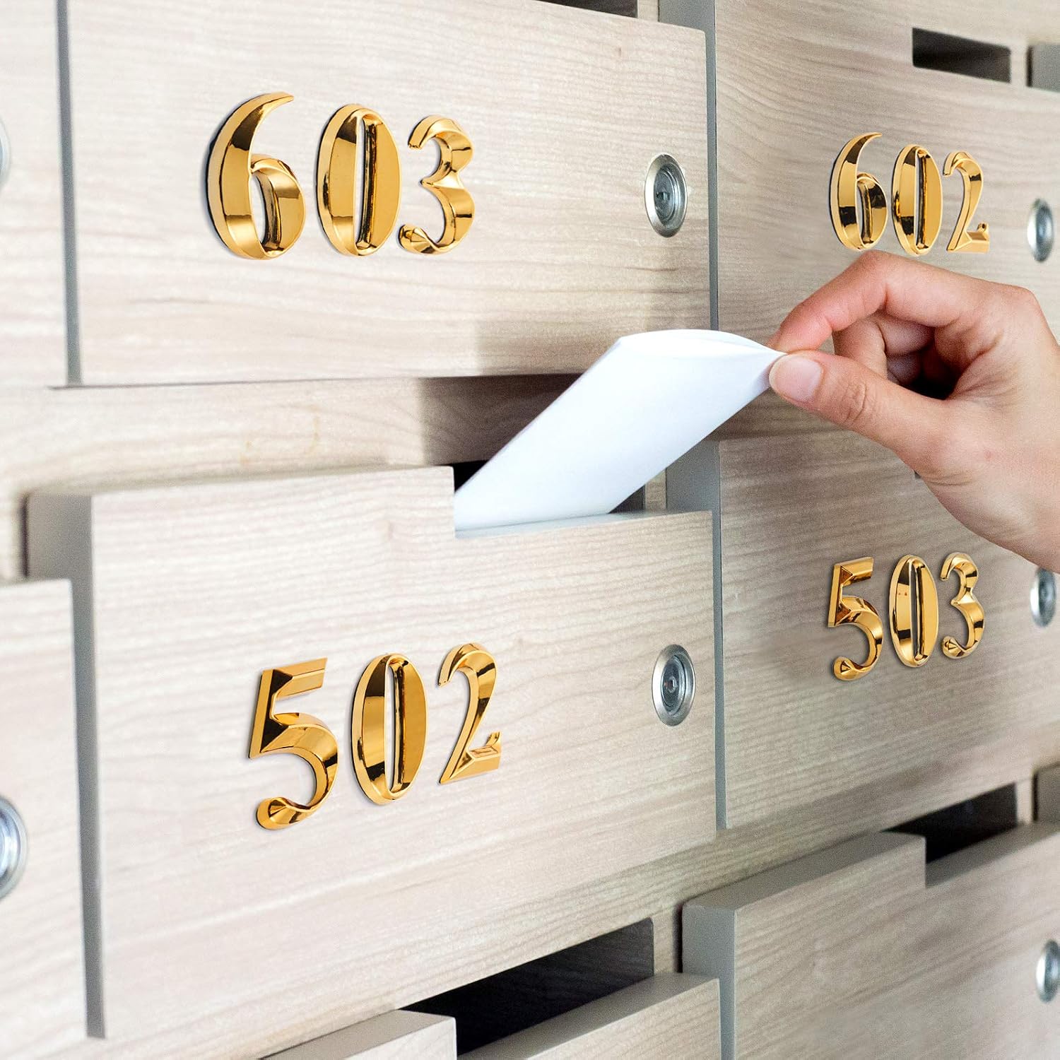 Jetec 10 Pieces 3D Mailbox Numbers 0-9 Self Adhesive 2 Inch Address Numbers Stickers Door House Style Street Mailbox Sign for Apartment Home and