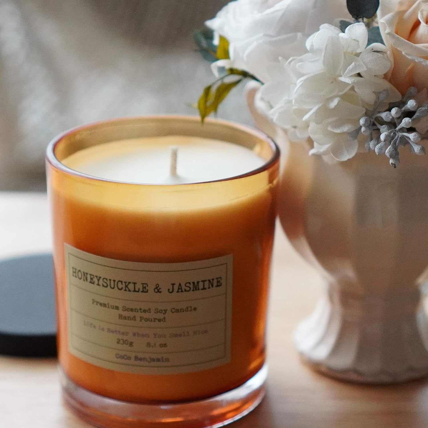 100% Natural Soy Wax Candle by CoCo Benjamin - Highly Scented & Hand-Poured Luxury Candle ((Majestic Balsam Fir Trees) - Clean Burning Cotton Wick
