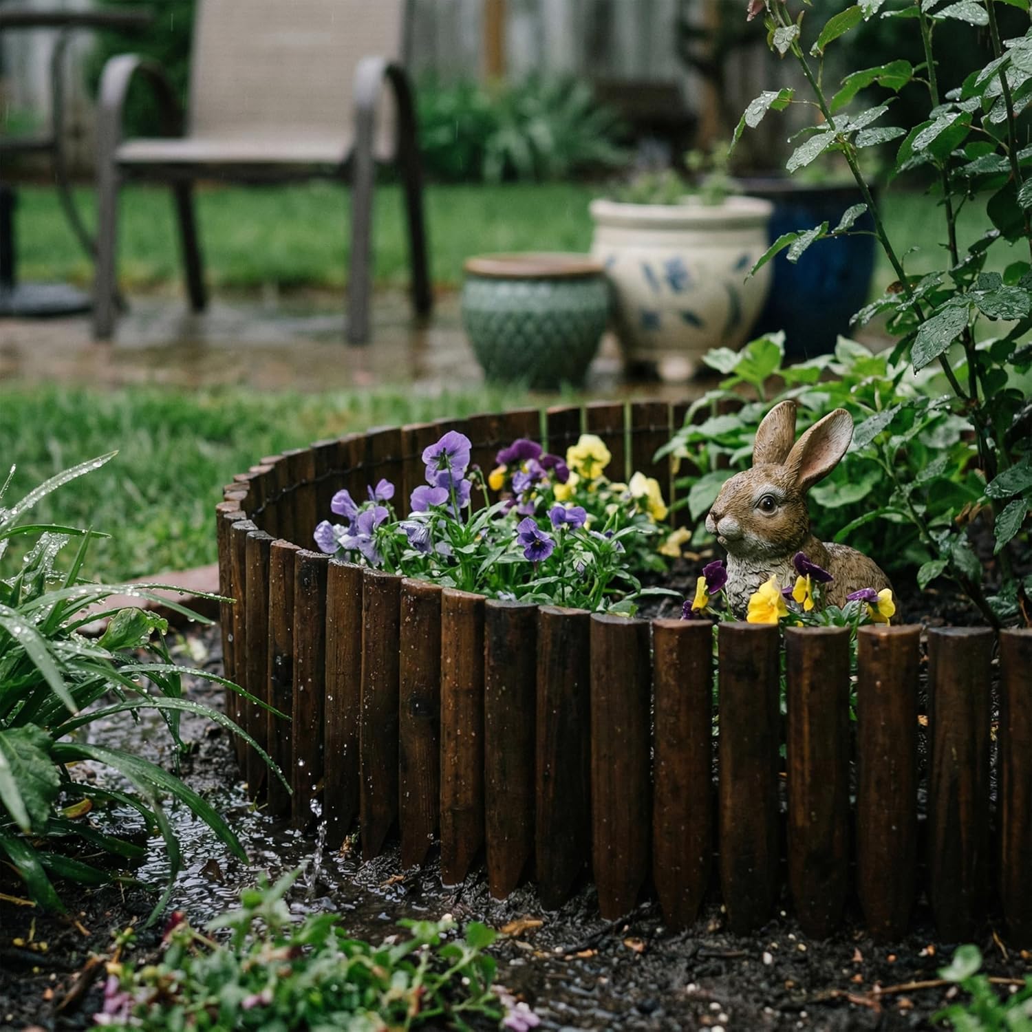 WORTH Wooden Edging for Landscaping, Flexible Garden Lawn Border 8" x 42"
