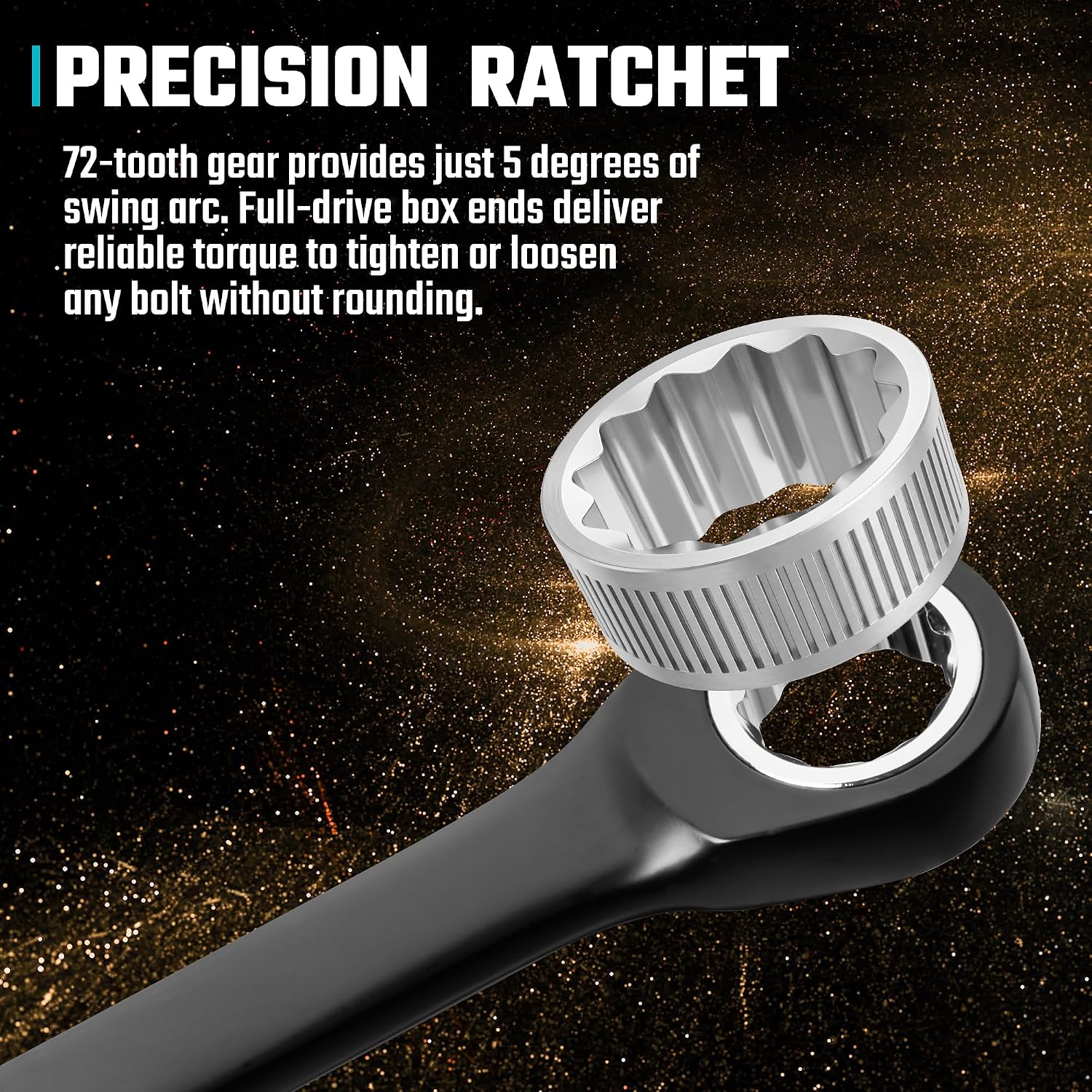DURATECH Extra Long Ratcheting Wrench Set, Double Box End, Metric, 9-Piece