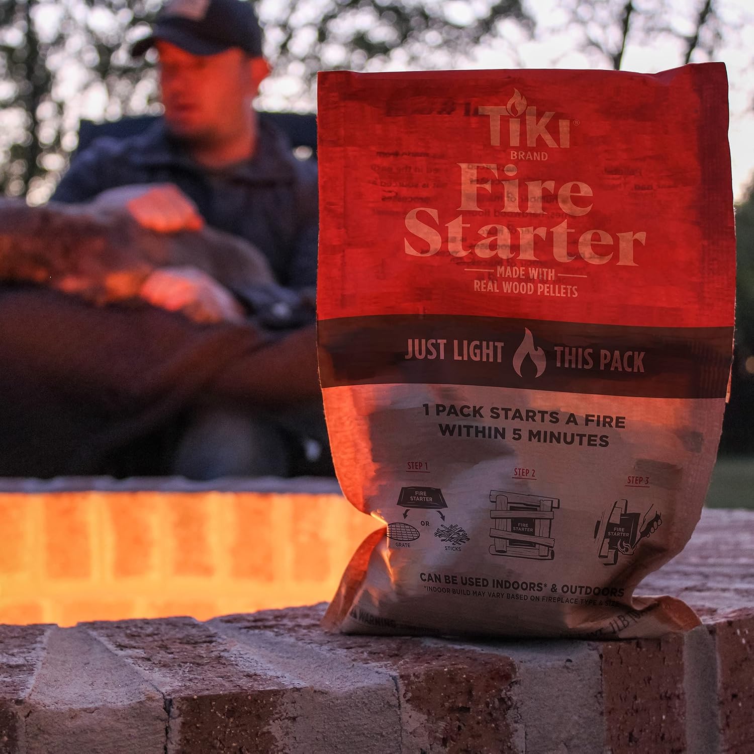 Tiki Fire Starter 10-Pack – Easy-to-Use Wood Pellet Fire Starters for Smokeless Outdoor Fire Pits & Indoor Fireplaces