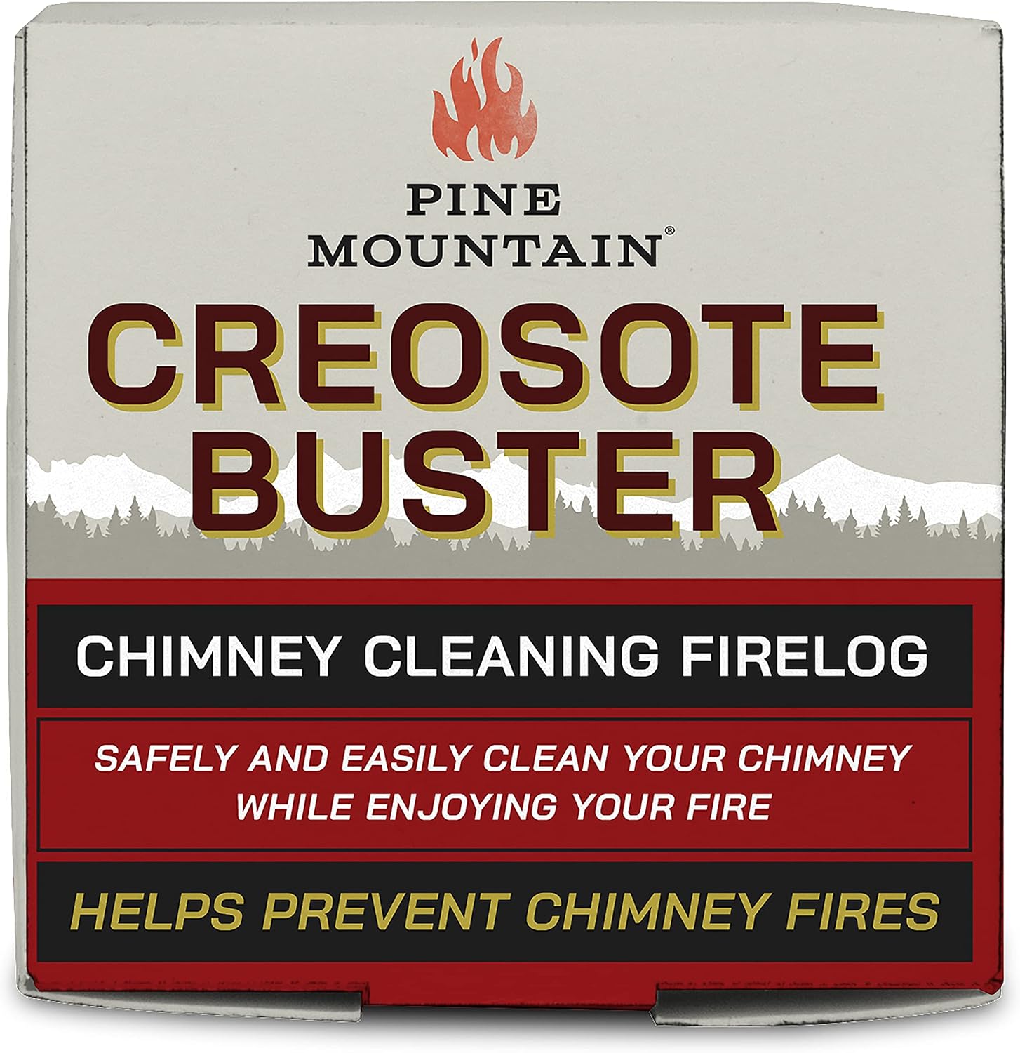 Pine Mountain Creosote Buster Firelog, 3.5 lb, Chimney & Fireplace Safety | Reduces dangerous creosote buildup; single-use safety firelog; compatible with all wood-burning fireplaces