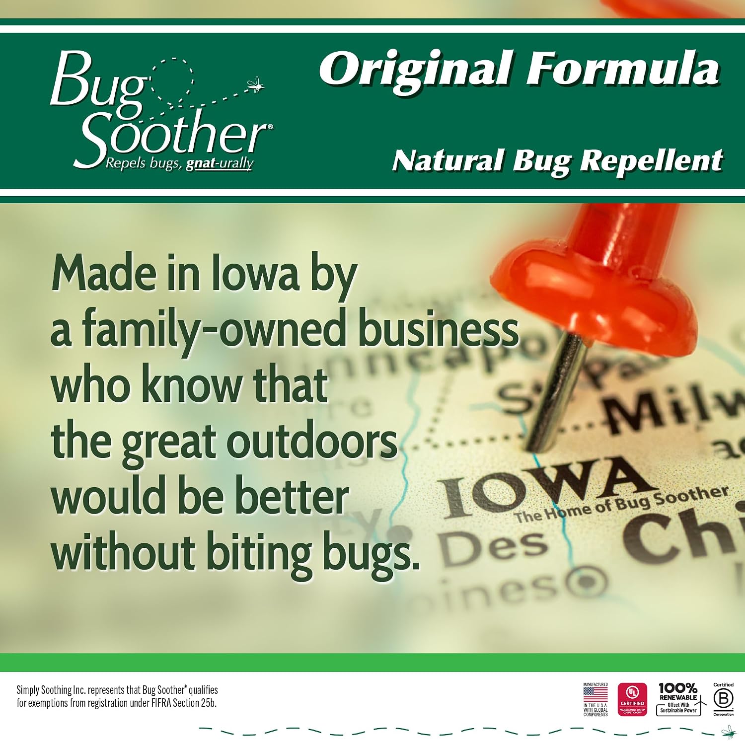 Bug Soother Natural Insect Repellent Spray, DEET-Free 8 oz. (2 Count) | Plant Based | Repels Mosquitos, Gnats & No See'ums | Family Safe | Made in the USA