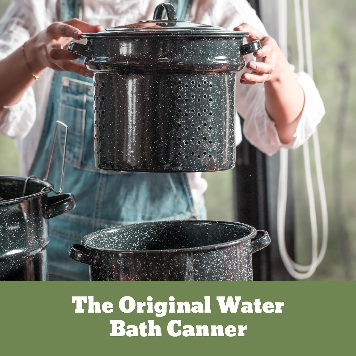 Granite Ware 8 Piece Enamelware Water bath canning Pot with Canning kit and Rack. Canning Supplies Starter Kit