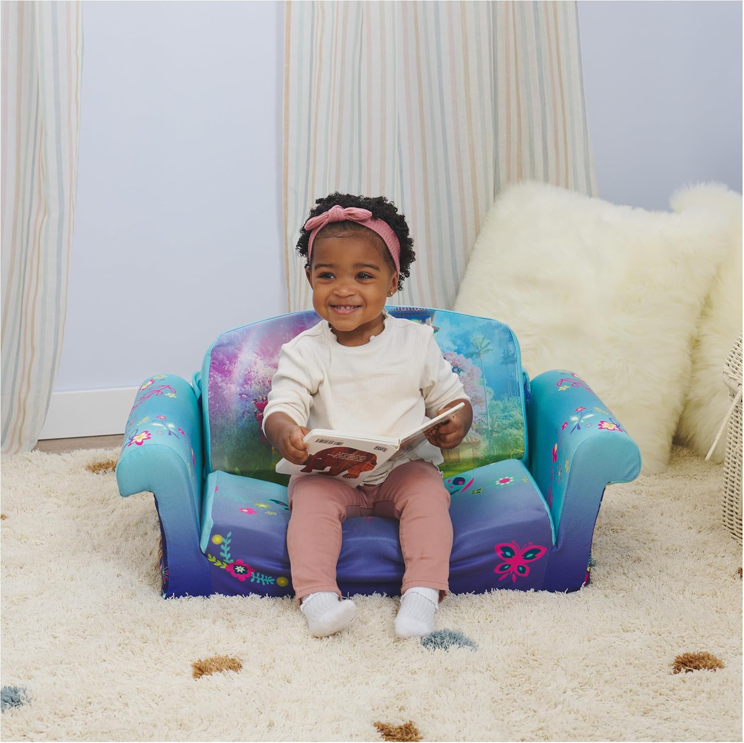 Marshmallow Furniture, Children's 2 in 1 Flip Open Foam Sofa, Minnie Mouse, by Spin Master | Pullout Foam Sleeper for Folding Lounging, Sitting, and Napping for Toddlers & Kids, Bedroom and Playroom Use