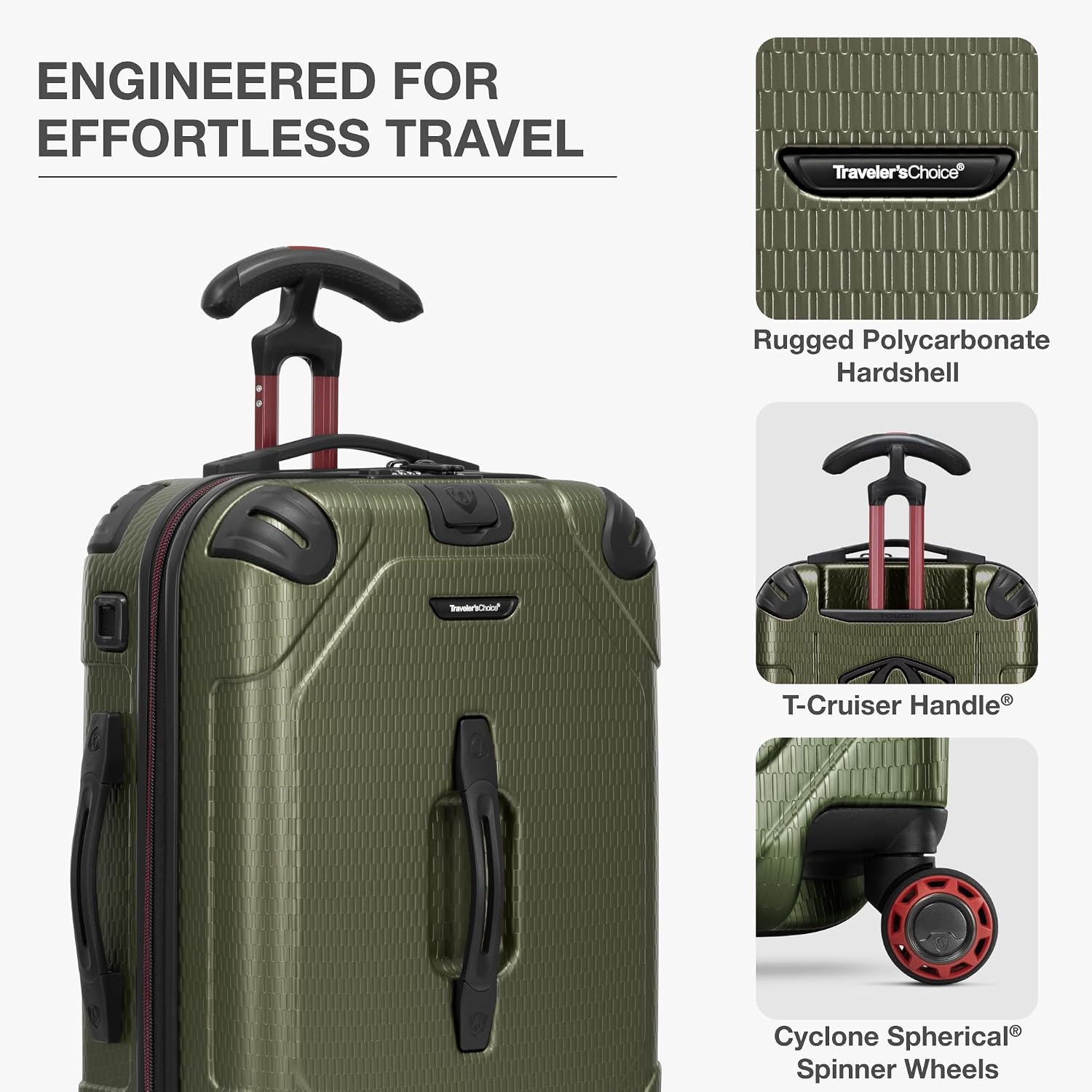 Traveler's Choice Maxporter II Polycarbonate Hardside Trunk with Spinner Wheels, Navy, 31-Inch Large Trunk