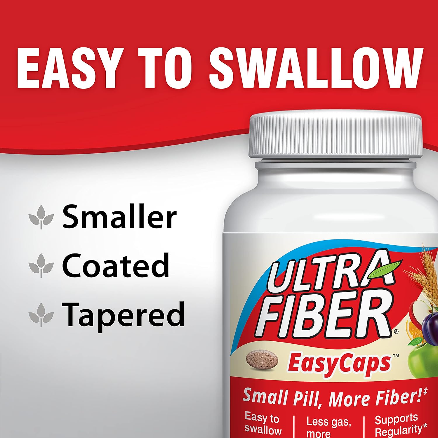 Ultra-Fiber High Fiber Supplement, Soluble & Insoluble Fiber, 150 Count | Coated, easy-to-swallow caplets provide 48% more fiber for comfortable