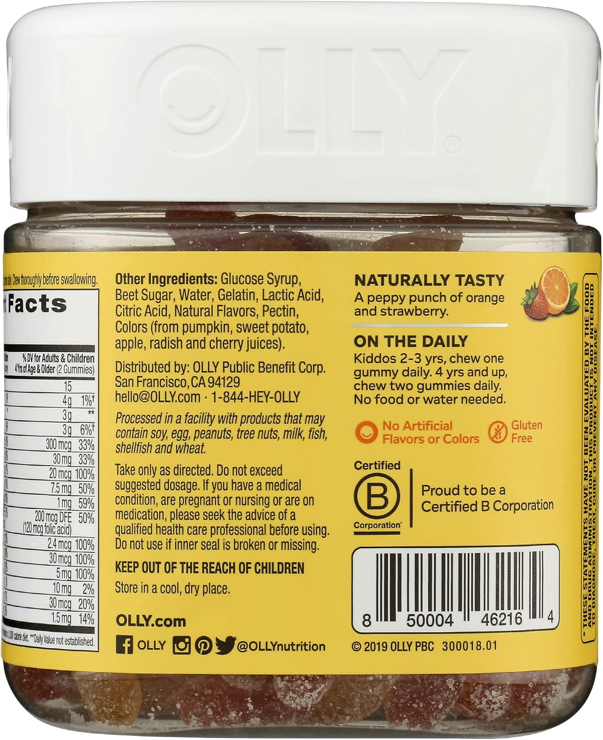 OLLY Kids Multivitamin Gummy Worms, Overall Health and Immune Support, Vitamins and Minerals A, C, D, E, Bs and Zinc, Chewable Supplement