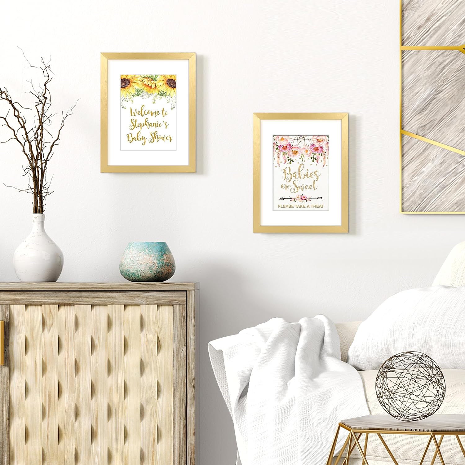 upsimples 12x12 Picture Frame, Gallery Glass Poster Frames Set of 3, Black