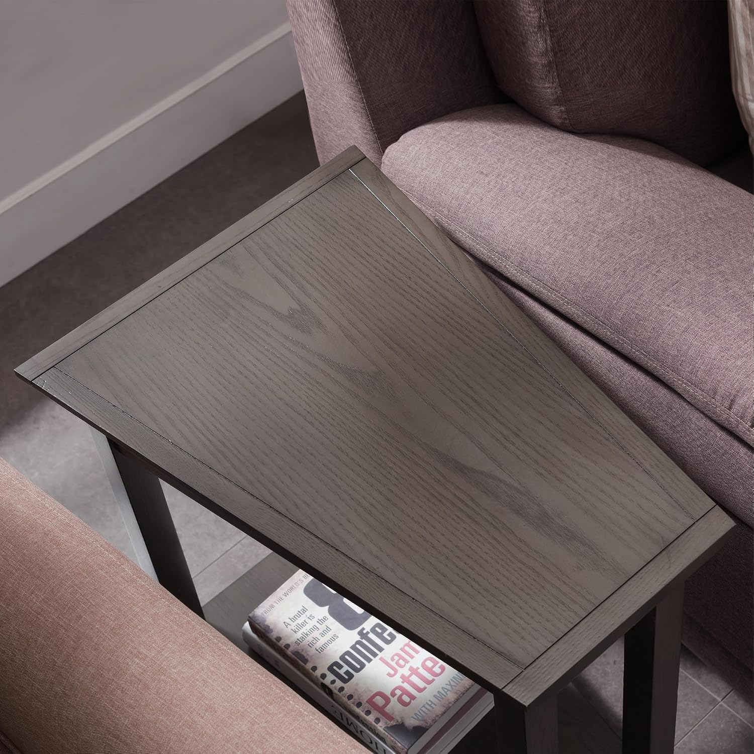 Leick Home Delton Wedge End Table, 17", Sienna