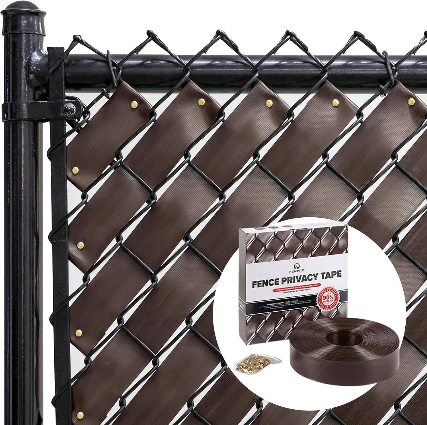 Chain Link Fence Privacy Tape 250 ft (40 SqFt) (Arctic White) | Gardening, Outdoor Wall, Balcony, Patio, Yard, Injury Prevention, Safety Fence Cover for Dog, Other Pet Hedge Slats