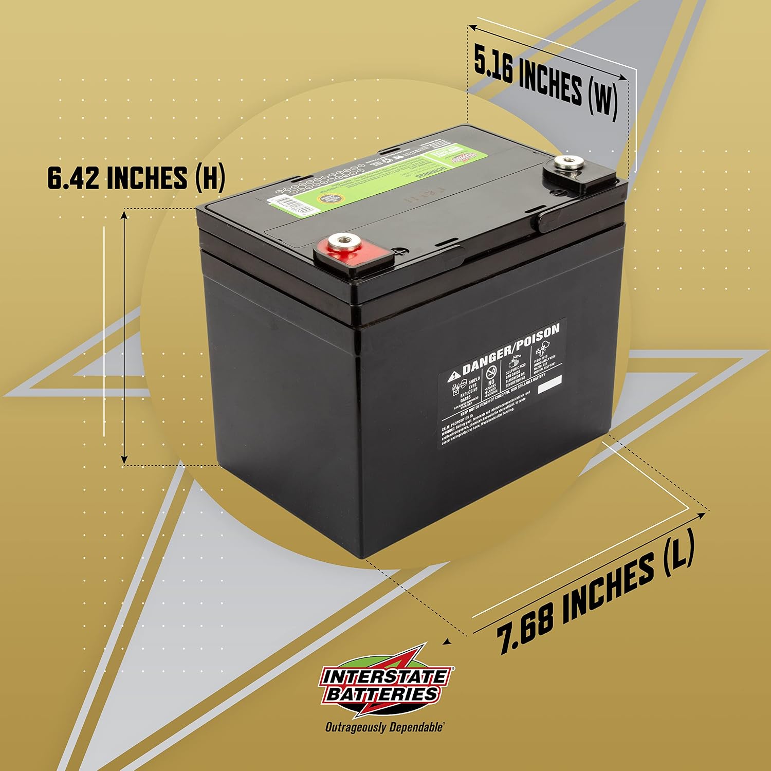 Interstate Batteries 12V 35Ah SLA AGM Deep Cycle Battery Insert Terminal