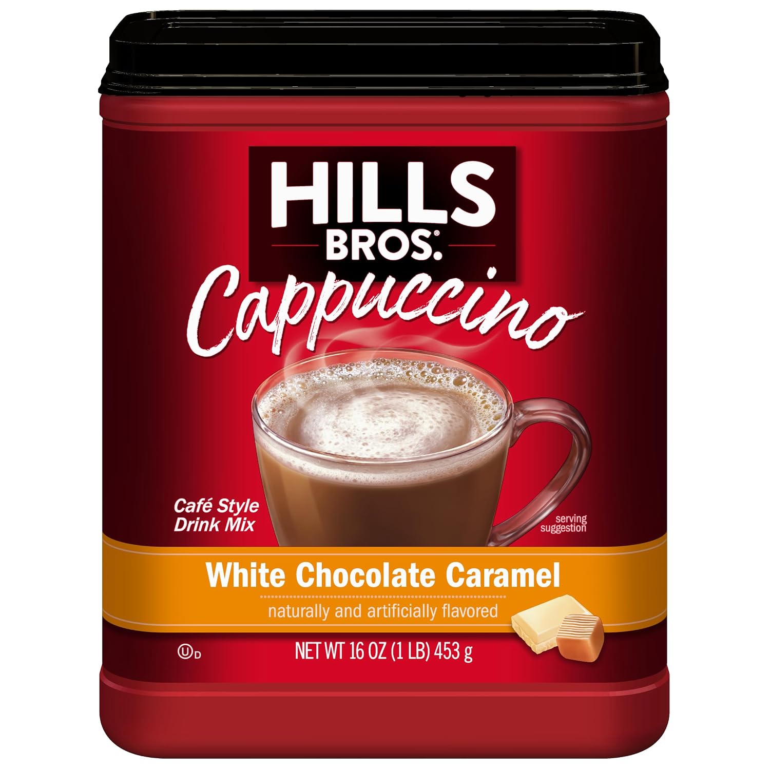 Hills Bros. Cappuccino Mix – Rich, Frothy Coffeehouse-Tasting Instant Drink Mix – Quick and Easy Preparation – Perfect for Hot & Iced Drinks & Creaming Coffee – Double Mocha, 1 Pack of 16oz