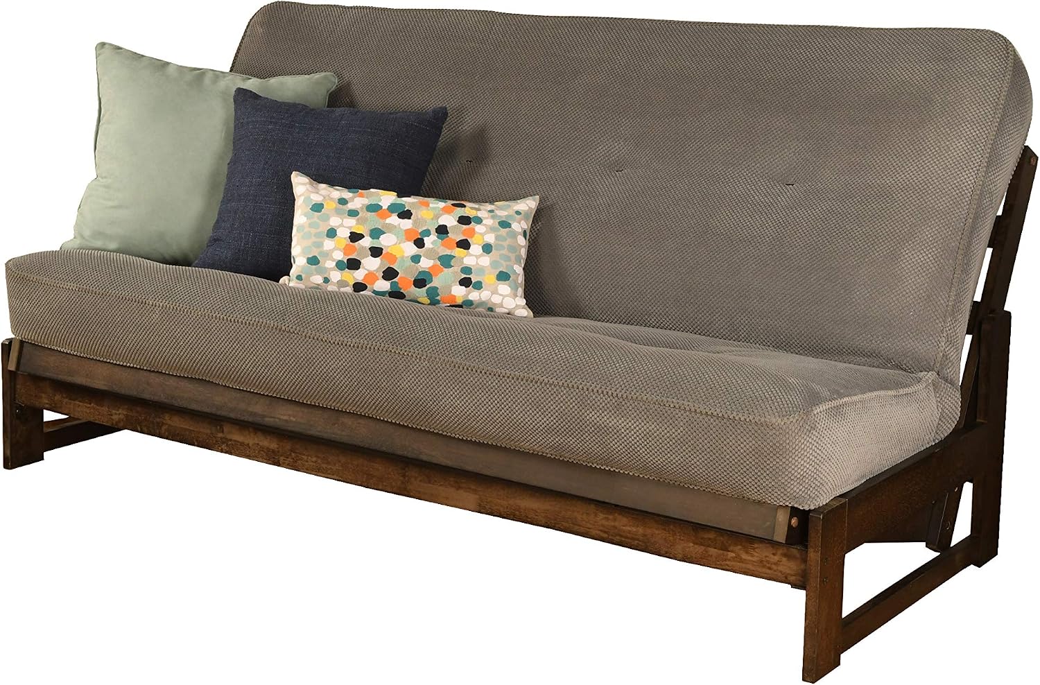 Kodiak Furniture Aspen Futon Set with Reclaim Mocha Finish, Suede Black