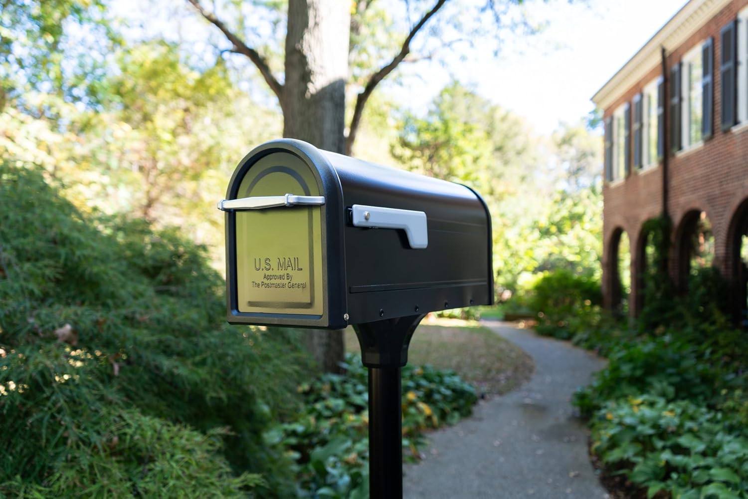 Architectural Mailboxes Chadwick Galvanized Steel Post Mount Mailbox, 8950B-10, Black, Medium Capacity | Galvanized steel build for outside with weather-resistant build and rust-resistant powder-coat finish. USPS approved.