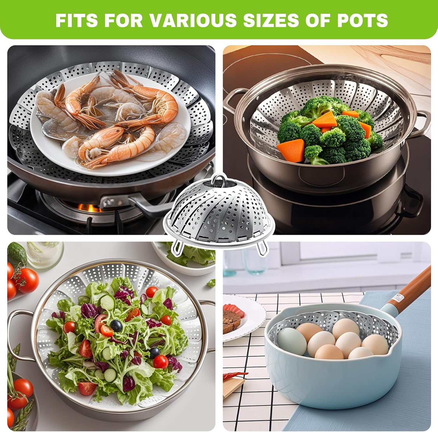 Steamer Basket Stainless Steel Instant Pot Accessories for Food and Vegetable