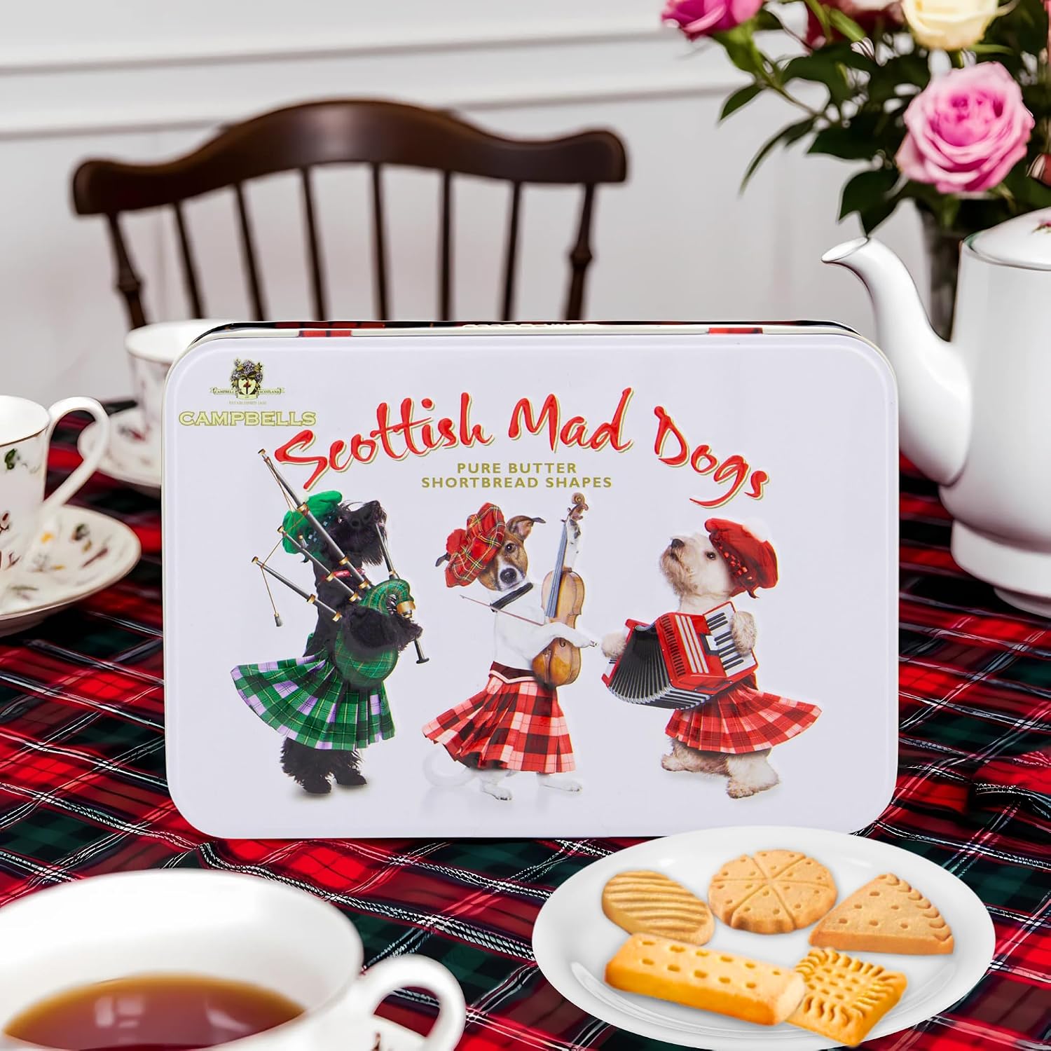 Campbells Shortbread Scottish Mad Dogs Assorted Cookies Tin 5.3 Oz (150g) - Pure Butter Scottish Shortbread Cookies from Scotland
