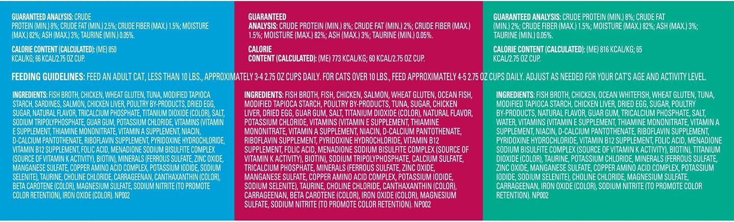 Meow Mix Seafood Favorites, Wet Food Variety Pack, 12 Cups