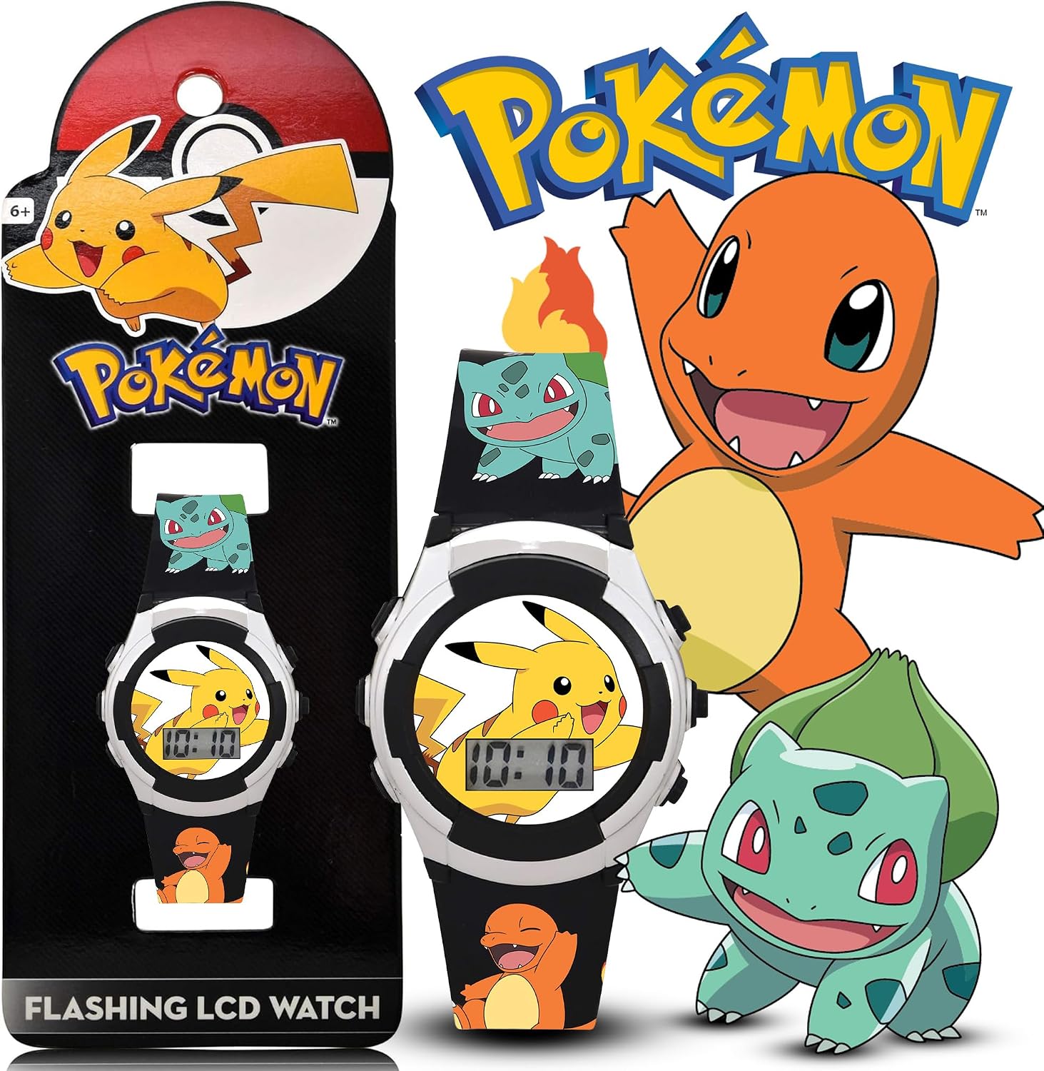 Accutime Kids Pokemon Digital LCD Quartz Watch for Boys, Girls, and Adults All Ages