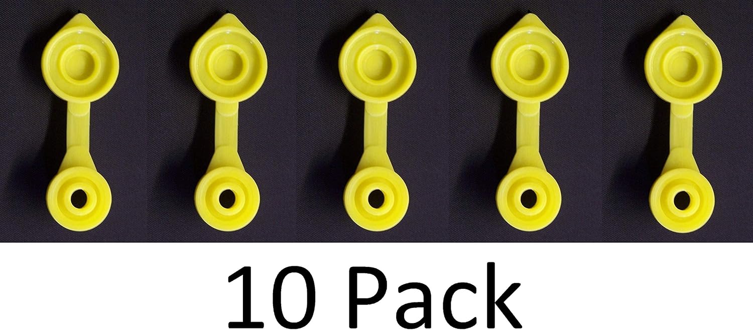 10 Pack Universal Large Yellow Fuel Gas Can Vent Caps Chilton Briggs Rotopax Gott