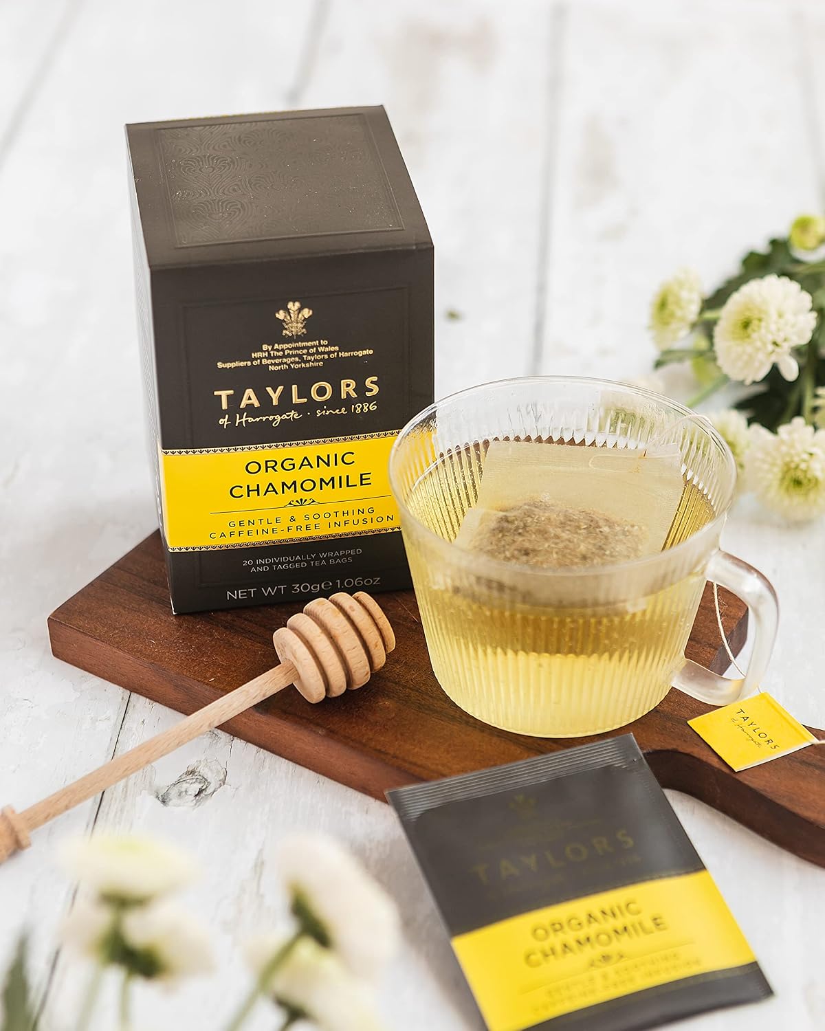 Taylors of Harrogate Green Tea with Lemon, Individually Wrapped Bags, 20 Count (Pack of 1), Citrussy, Mellow and Light, Caffeinated, Enjoy Hot or Iced, 20 Teabags