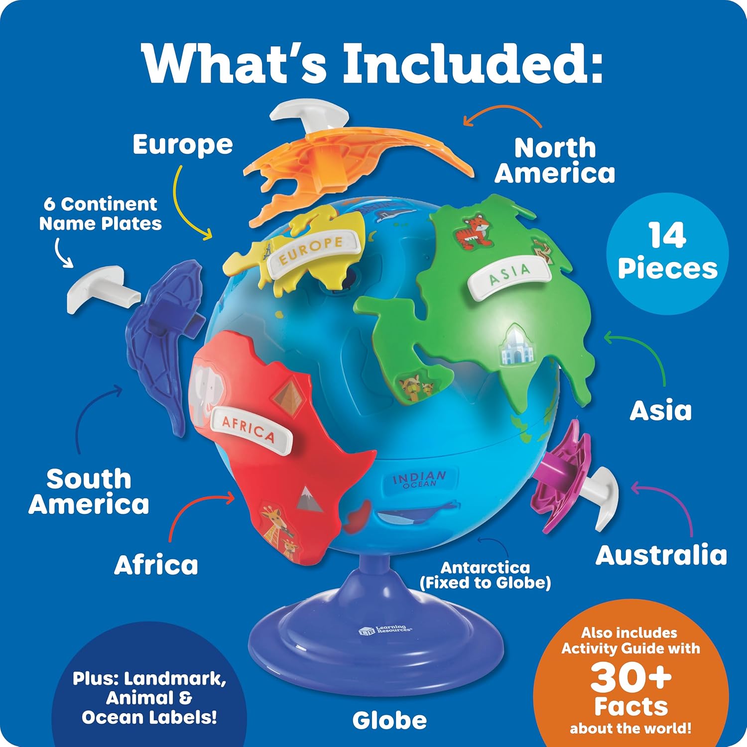 Learning Resources Puzzle Globe - Earth Montessori Toys, Preschool Classroom Must Haves, STEM World Puzzles, Educational Geography Games
