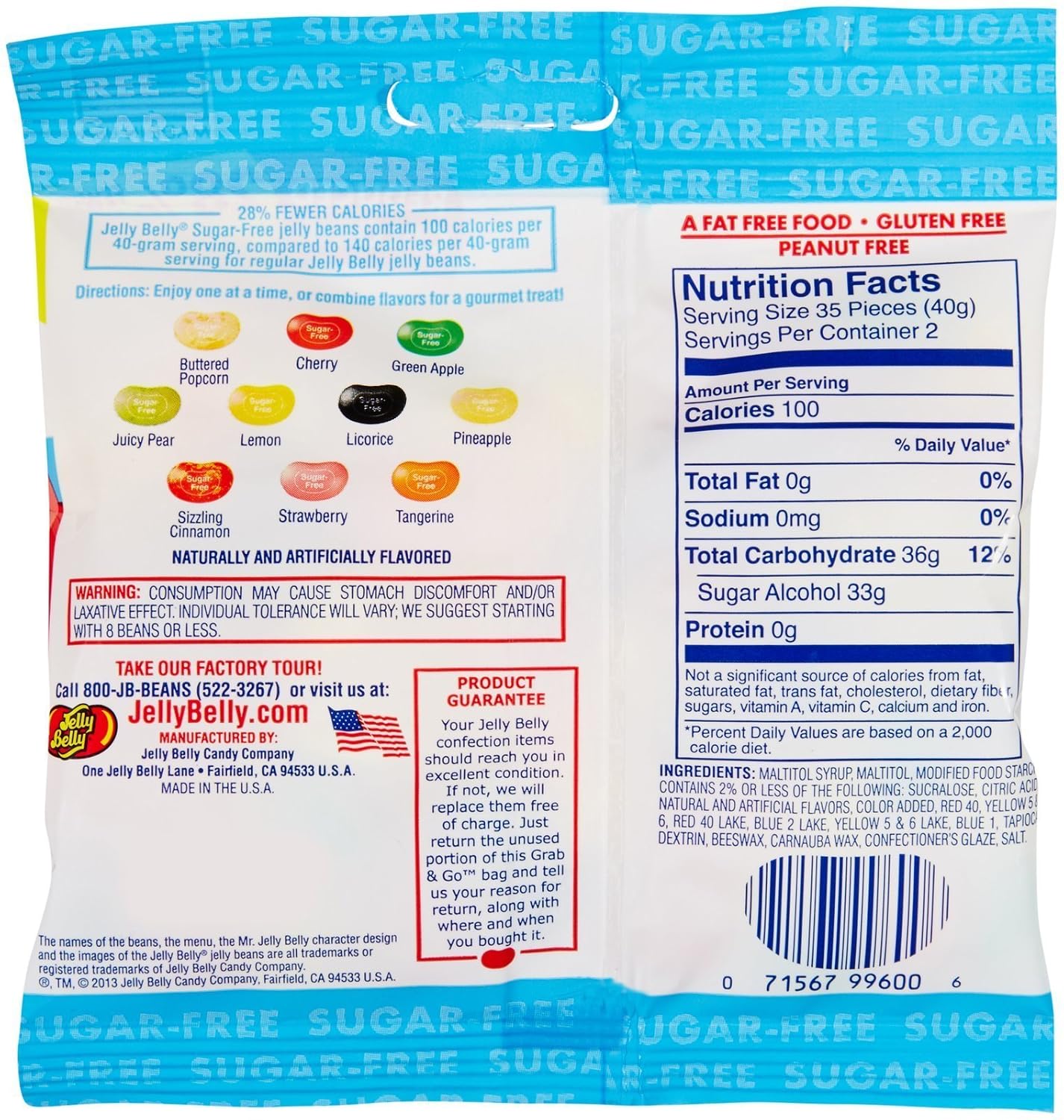 Jelly Belly Jelly Beans, 20 Flavors, .35-oz Trial Size Packs, 80 Count
