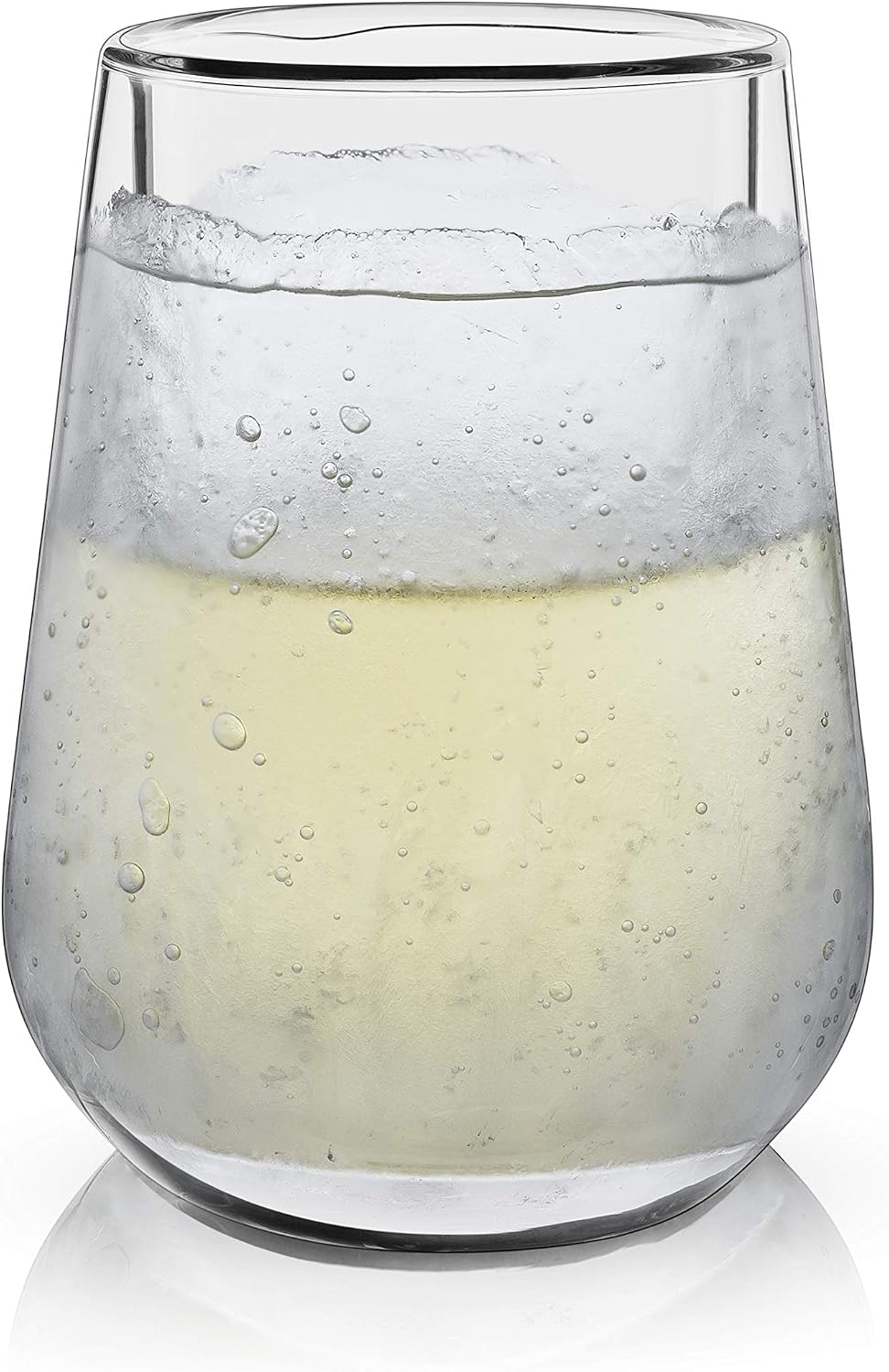 Viski Glacier Double Walled Beer Glass with Active Cooling Gel, Perfect for Cold Drinks at Indoor and Outdoor Parties, Special Occasions, Home Bar Accessories, Great Gifts for Men, 16 oz, Set of 1
