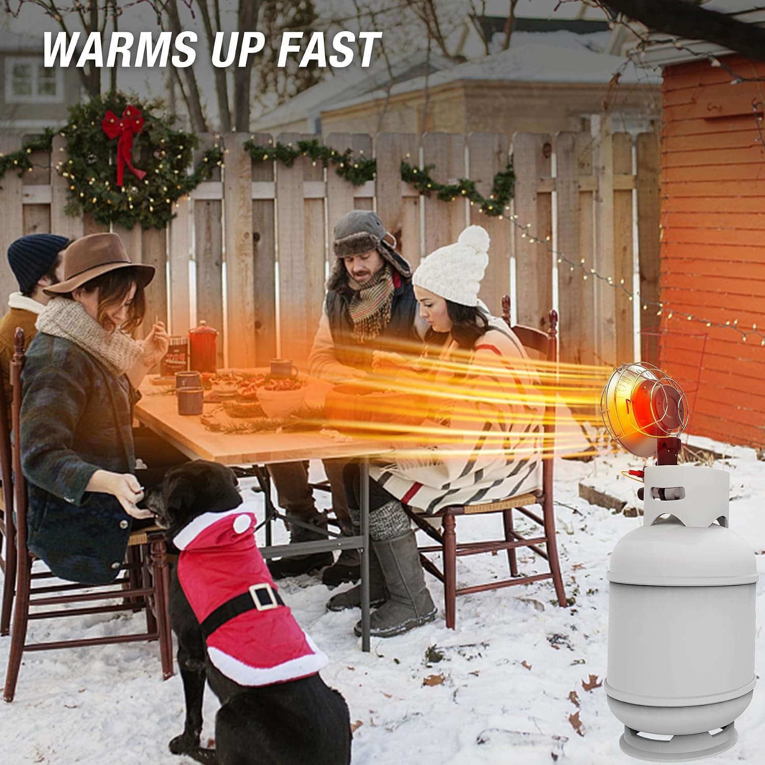 Single Tank Top Propane Heater, 15, 000 BTU Portable Radiant with Adjustable Heat Modes, Tip-Over Safety & Shut-Off Valve