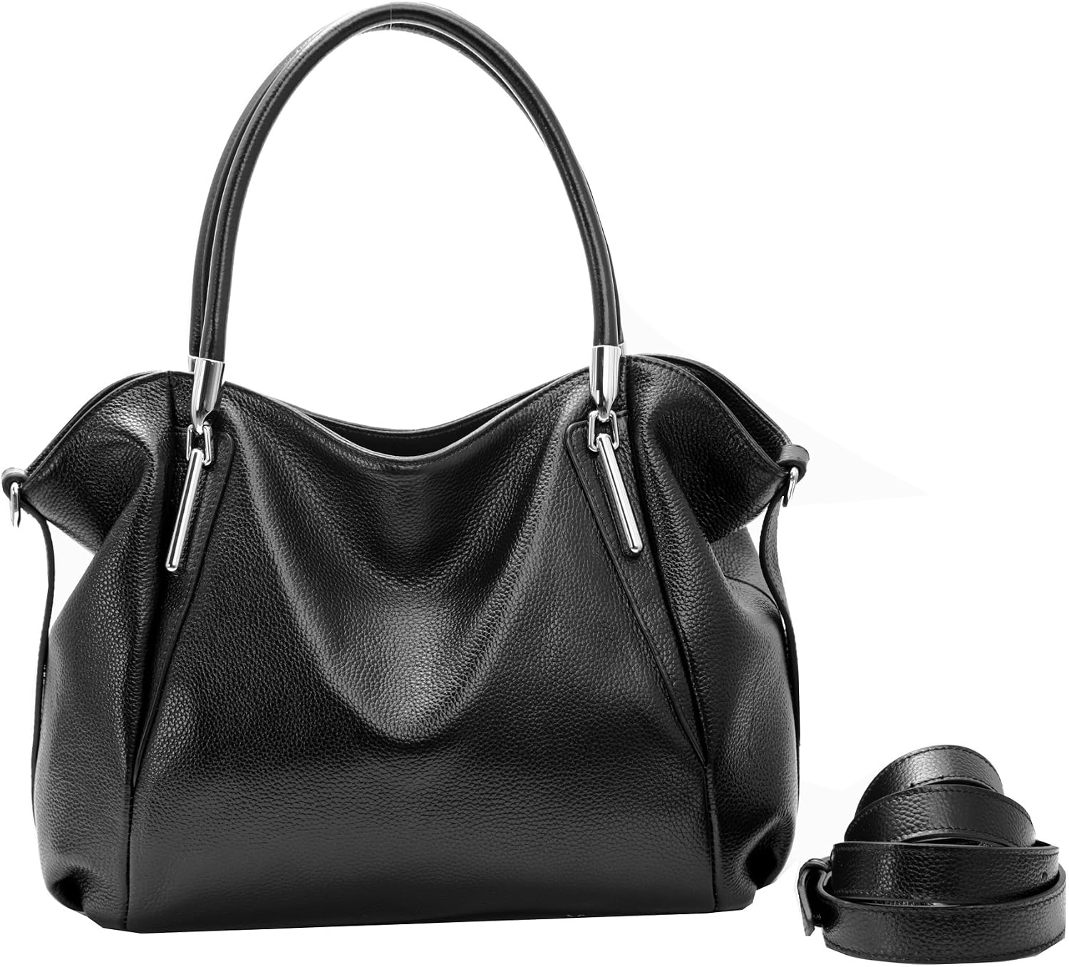 HESHE Leather Shoulder Purses for Women Tote Handbags Satchel Hobo Handbag | Designer Genuine Leather Travel Top Handle Work Bag Ladies Crossbody Purses Adjustable Straps Large Capacity Zippered Closure