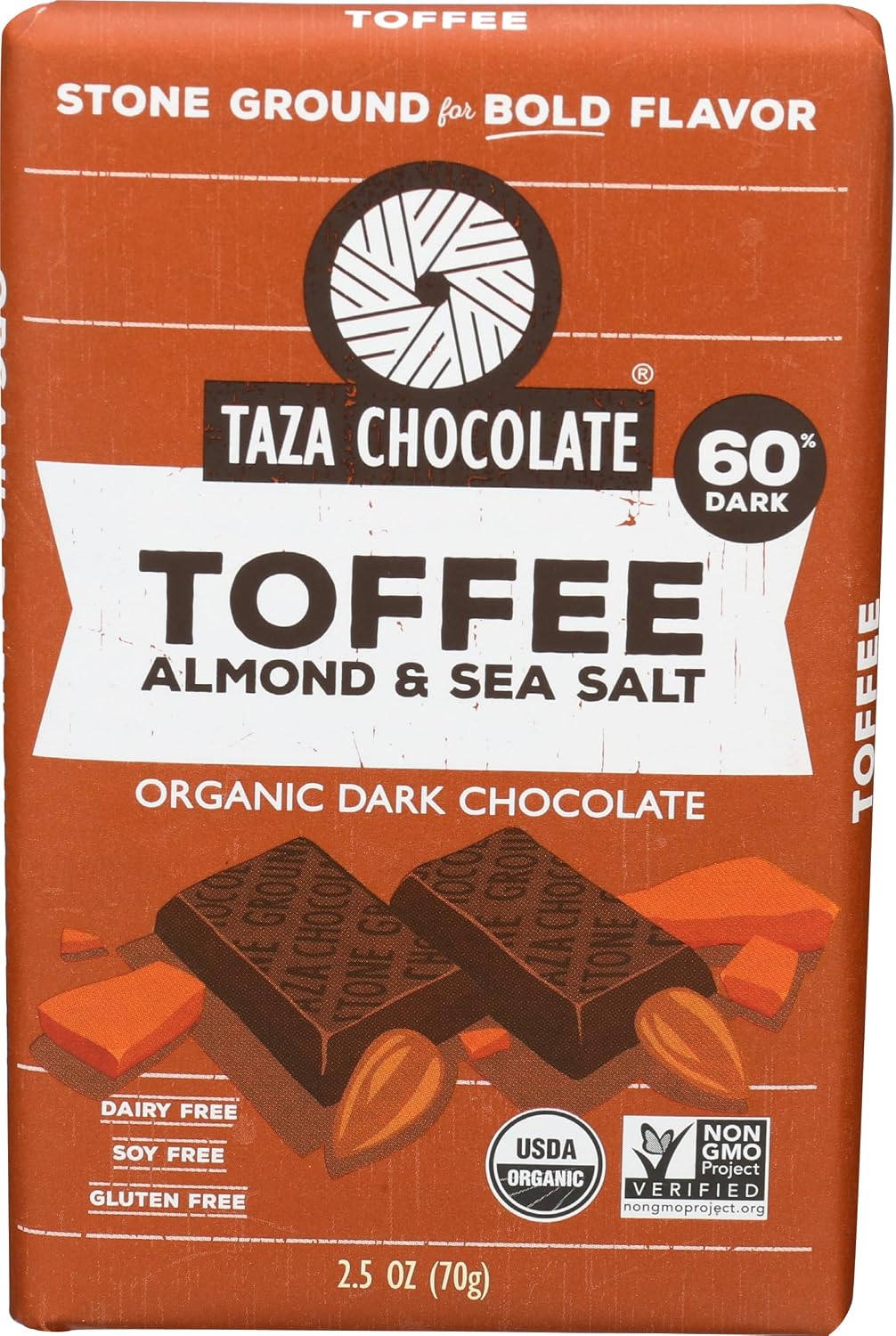 Taza Chocolate Organic Amaze Bar 95% Stone Ground, Wicked Dark, 2.5 Ounce (1 Count), Vegan