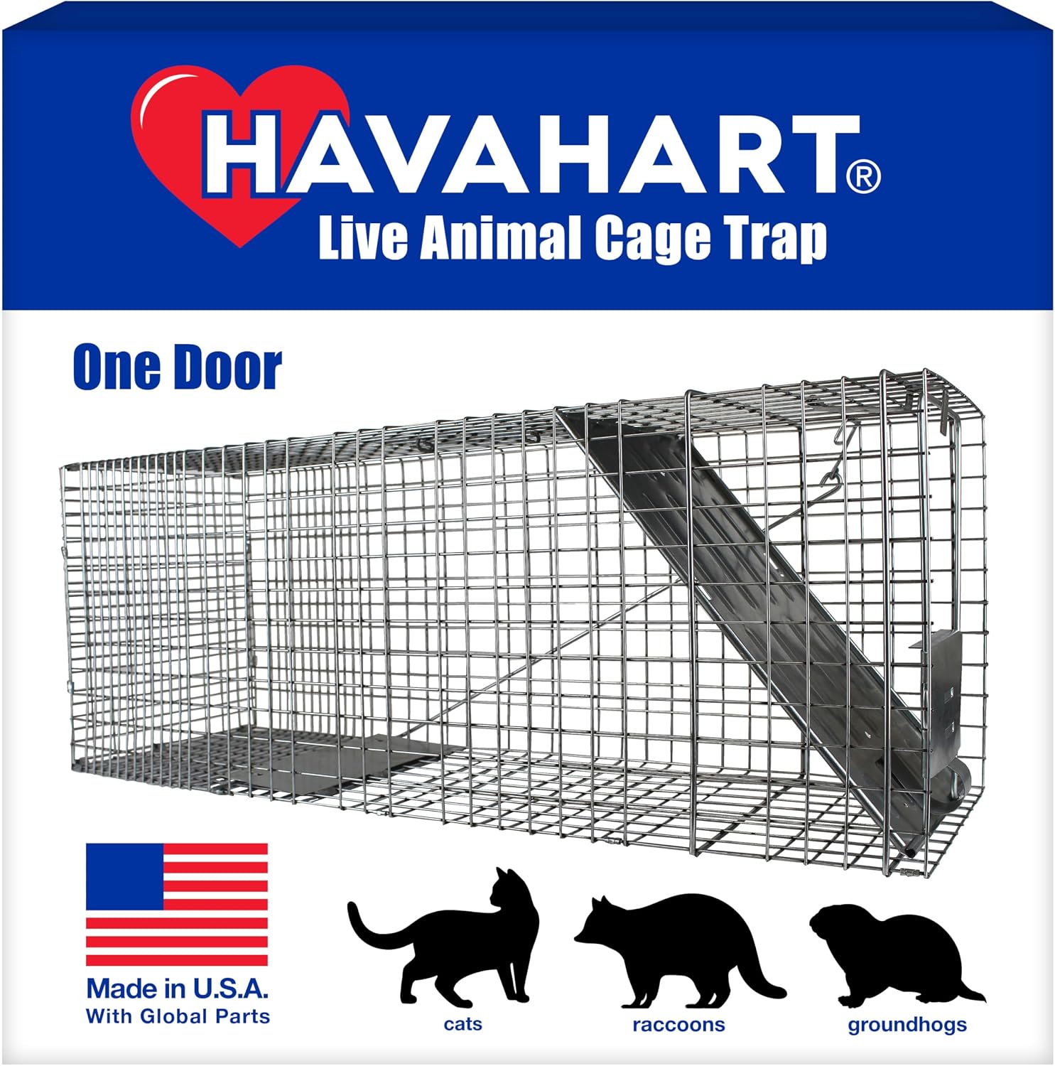 Havahart Large 1-Door Live Animal Trap for Raccoons, Cats, Bobcats, Beavers | Heavy Duty Humane Catch and Release Cage Trap for Outdoor Pest Control