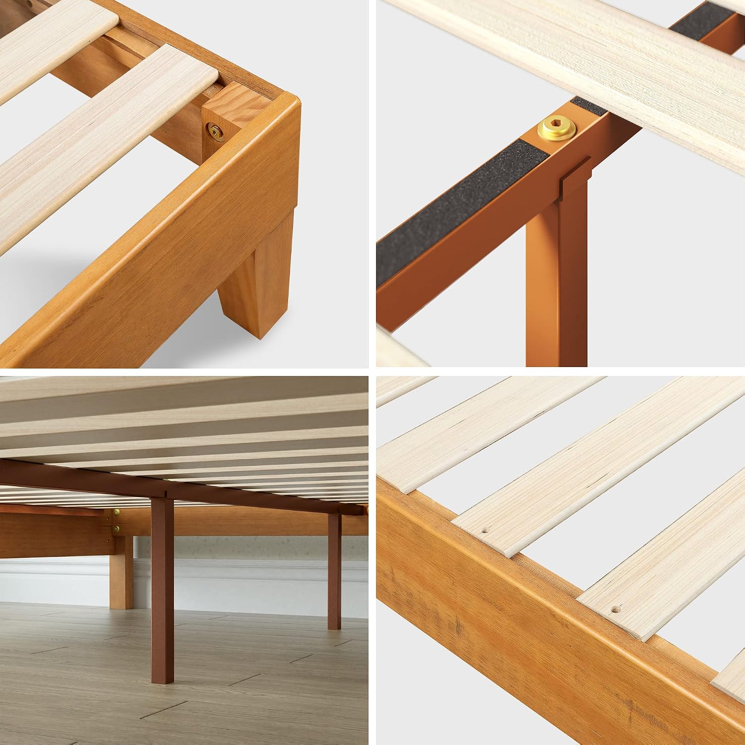 ZINUS Vivek Deluxe Wood Platform Bed Frame with Headboard, Wood Slat Support, No Box Spring Needed, Easy Assembly, Queen | Slatted Headboard, Wood Slat Support, No Box Spring Needed, Contemporary Design, Easy Assembly