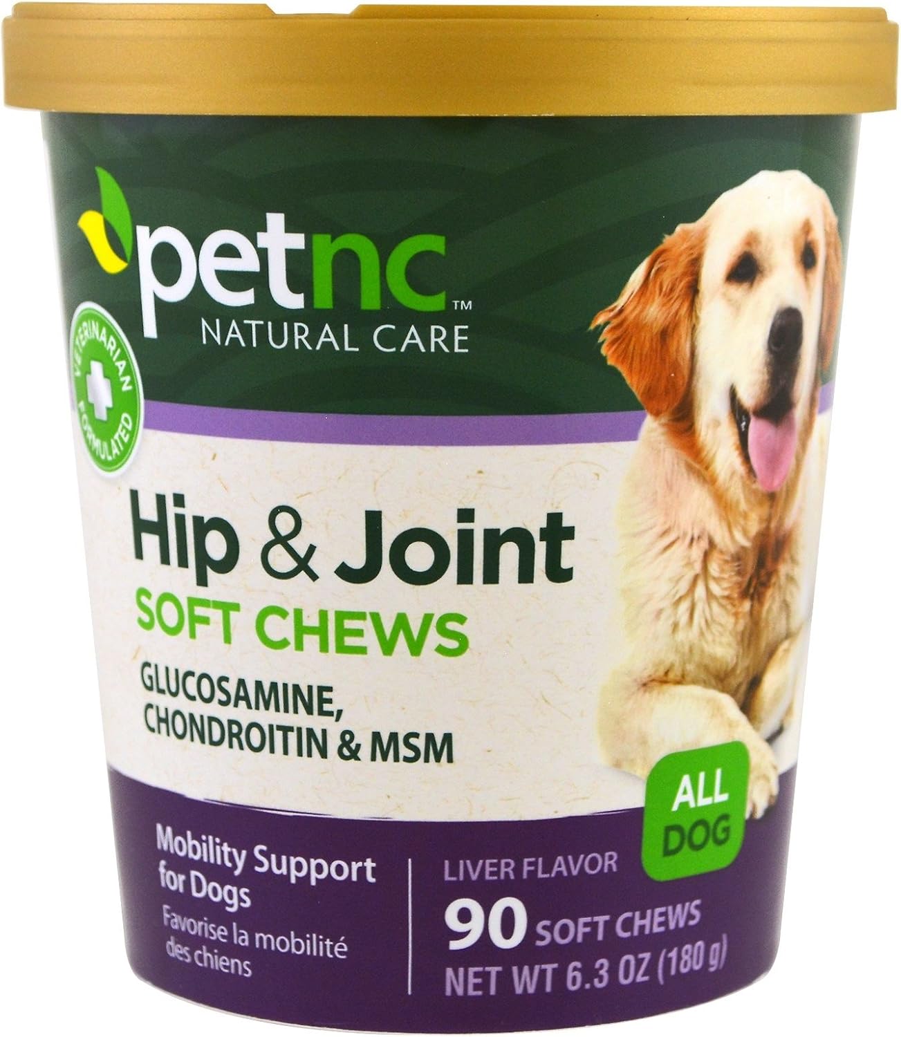 PetNC Hip & Joint Soft Chews for Dogs, 90 Chews Each (Pack of 2)
