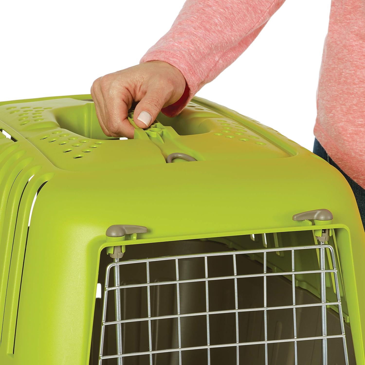 Spree by MidWest 19-Inch Travel Carrier, Blue, Fits Pets up to 10 lbs | Hard-Sided Pet Carrier, Steel Door, Ventilated Design, Locking Tabs, Easy Assembly