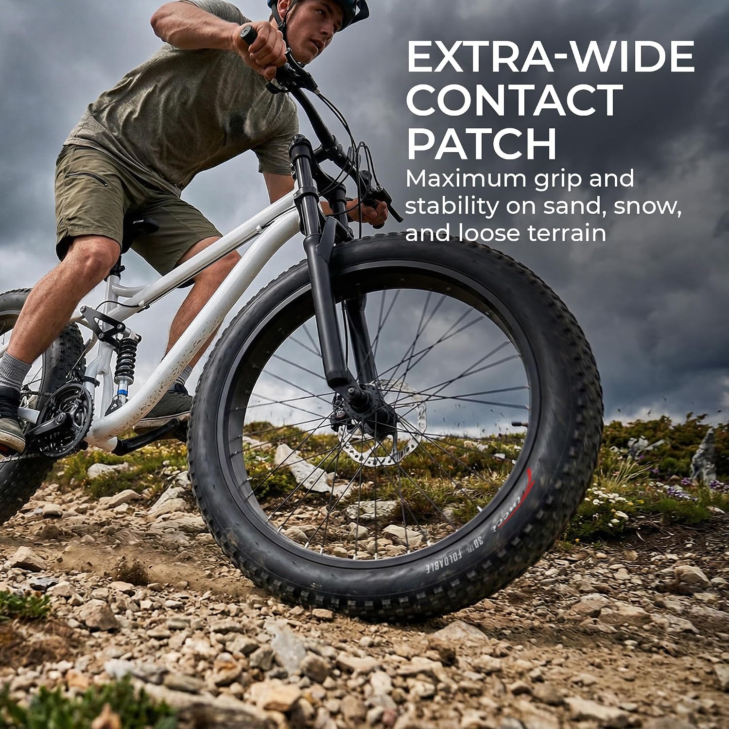Pair 26 x 4.0 Fat Mountain Bike Tires - Foldable 100-559 3mm Anti Puncture