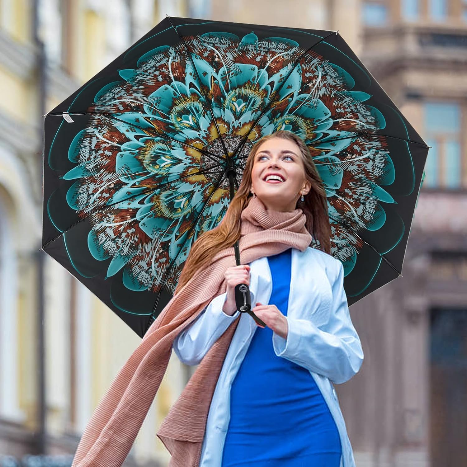 G4Free UPF 50+ UV Protection Travel Umbrella 42/46 Inch Auto Open Close