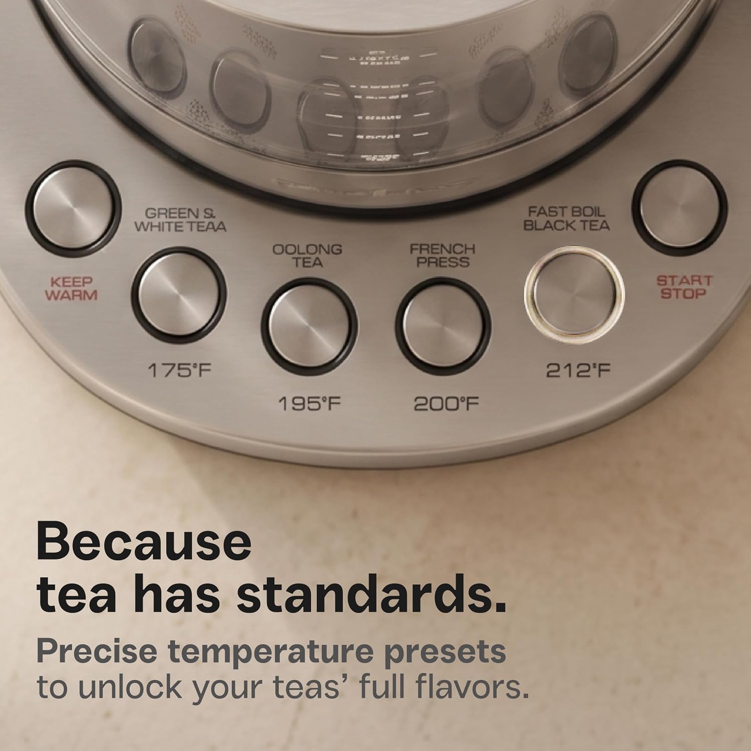 Viante Alba Electric Tea Kettle With Infuser, No Plastic, 1.5L