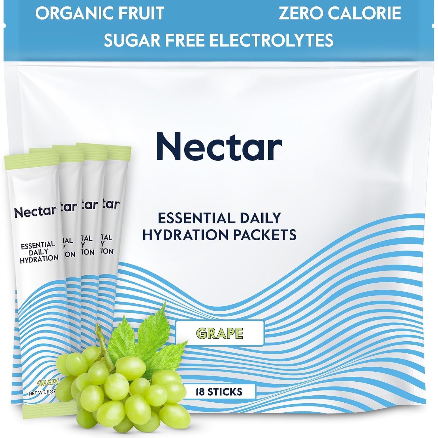 Nectar Hydration Packets - Electrolytes Powder Packets - No Sugar or Calories - Organic Fruit Liquid Daily IV Electrolytes Powder for Dehydration